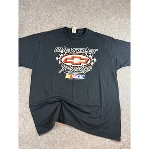 VINTAGE NASCAR Chevrolet Racing Shirt Mens Black Graphic Tee Cars Preshrunk XL